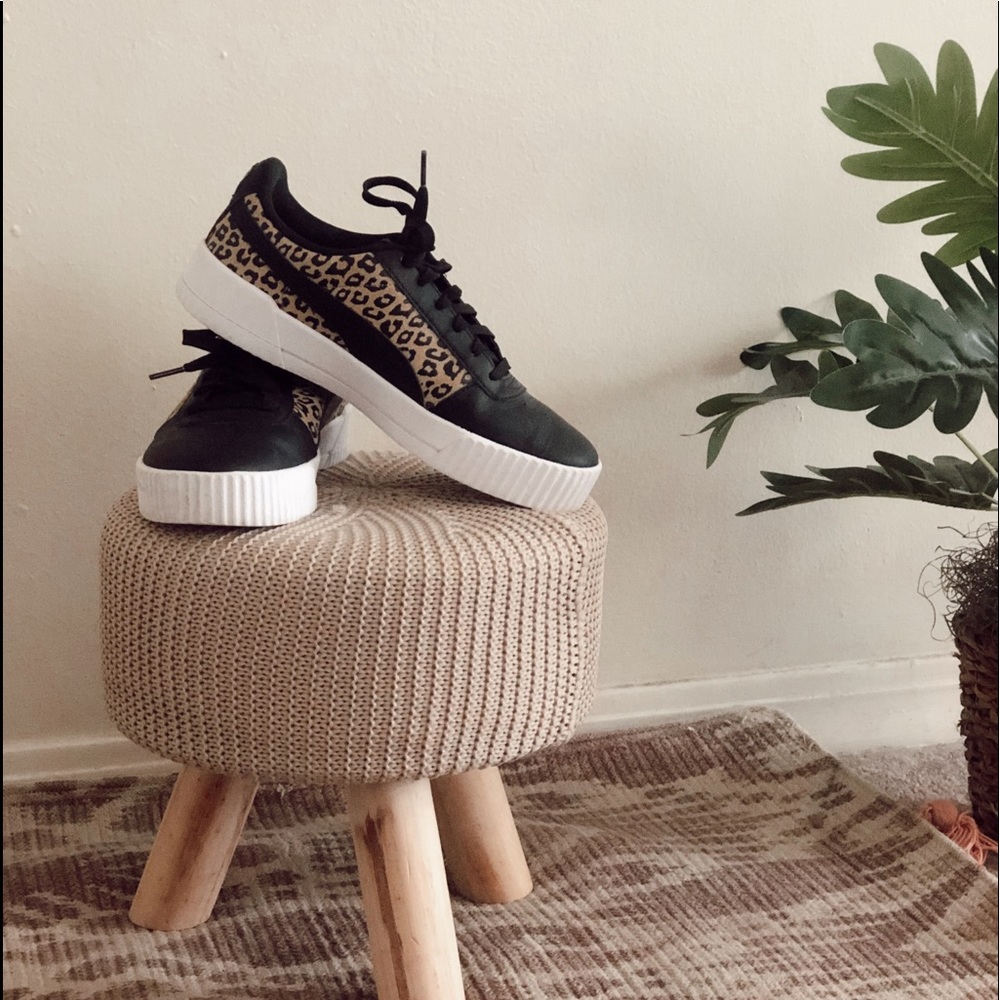 Puma Black and Cheetah Print  Shoes